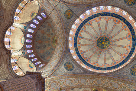 Sultanahmet Mosque aka the Blue Mosque domes. Ottoman architecture background photo. Istanbul Turkiye - 5.15.2023のeditorial素材