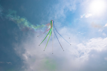 Fursan al Emarat aerobatic team display in Teknofest 2023. Istanbul Turkiye - 5.1.2023のeditorial素材