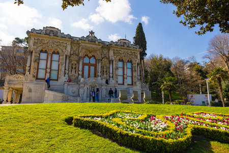 Ihlamur Pavilion and garden. Ihlamur Kasri literally in Turkish. Istanbul Turkiye - 3.24.2023のeditorial素材