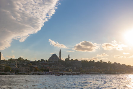 Suleymaniye Mosque at sunset. Ramadan or islamic background photo. Istanbul Turkiye - 10.4.2022のeditorial素材