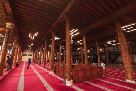 Sivrihisar Ulu cami or great mosque famous with wooden hypostyles. Unesco World Heritages in Turkey background photo. Eskisehir Turkiye - 4.12.2024のeditorial素材