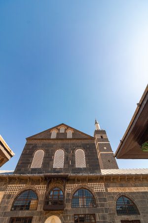 Vertical view of Great Mosque of Diyarbakir aka Diyarbakir Ulucamii in Turkey.