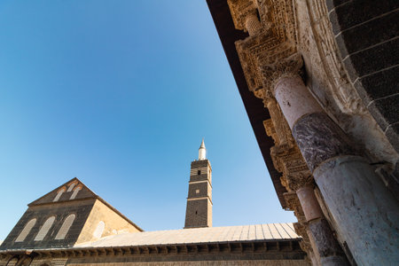 Diyarbakir Ulucamii or Great Mosque of Diyarbakir background photo. Ramadan or islamic concept.の写真素材