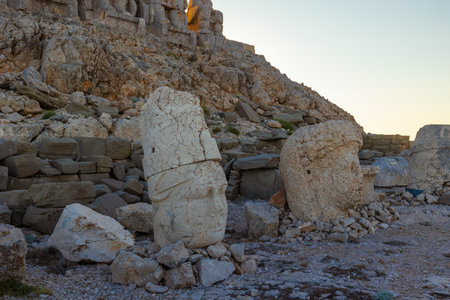 East terrace's statues of Mount Nemrut. Visit Turkey concept background.の写真素材