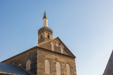 Minaret of great mosque of Diyarbakirの写真素材