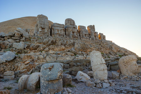 View of the east terrace of Mount Nemrut. Visit Turkeyの写真素材