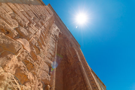 Kasimiye Madrasa's main gate with stone decorations. Visit Mardin concept photo.の写真素材
