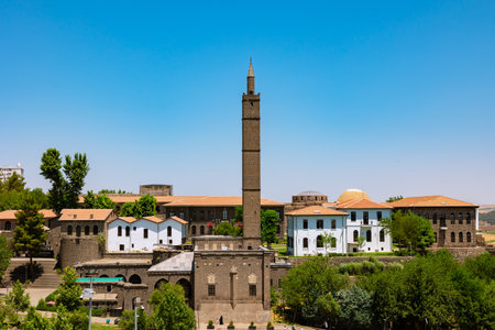 Diyarbakir Museum and Hazreti Suleyman Mosque. Visit Diyarbakir background photo.の写真素材