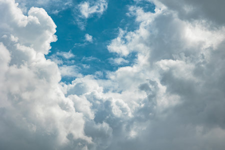 Dramatic sky with clouds. Dramatic fluffy clouds