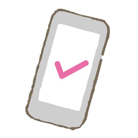 Checked smartphonesのイラスト素材