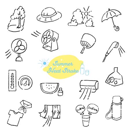 Summer Heat Stroke Drawingのイラスト素材