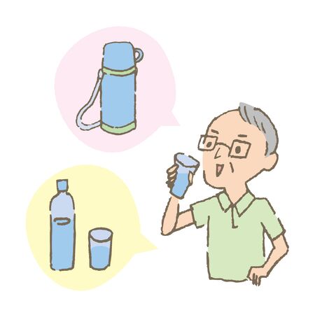 Men drinking waterのイラスト素材
