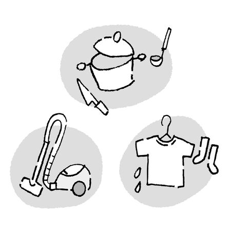 Housework - Cleaning, Laundry, Cookingのイラスト素材