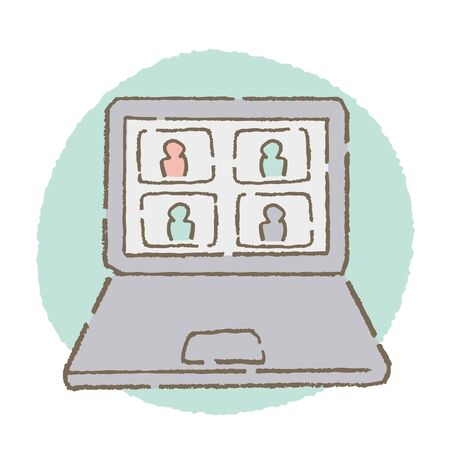 Remote Meeting (color)のイラスト素材