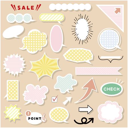 Cute shaded callout setのイラスト素材
