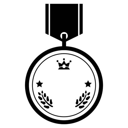 Simple medal copy space (monochrome)のイラスト素材