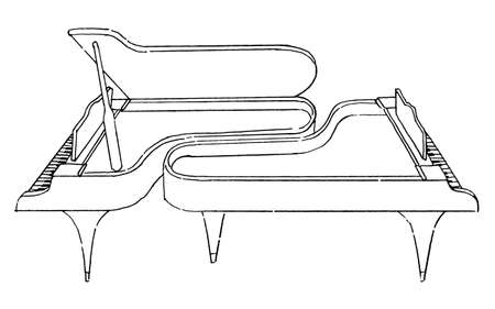 2 pianos (line drawing)のイラスト素材