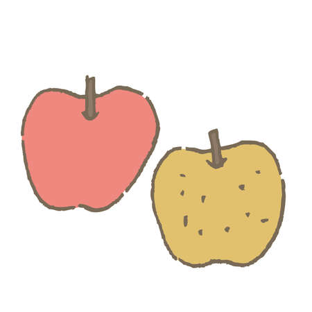 Apple and Japanese pearのイラスト素材