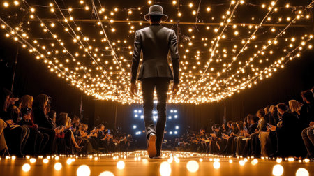 Fashion show runway with lightsの素材