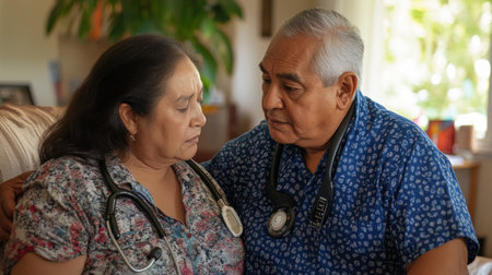 Elderly couple in a quiet momentの素材