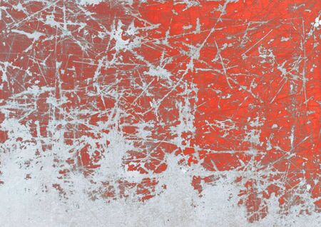 Frozen red painted grunge metal, backgroundの写真素材