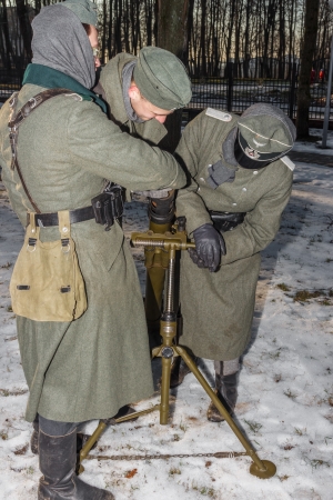 German military personnel  Historical reconstruction Vitebsk,Belarus on December 2013のeditorial素材