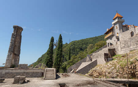 The ruins of the castle of Duke Alexander of Oldenburg, July of 2018 year, Abkhazia, Gagra.のeditorial素材