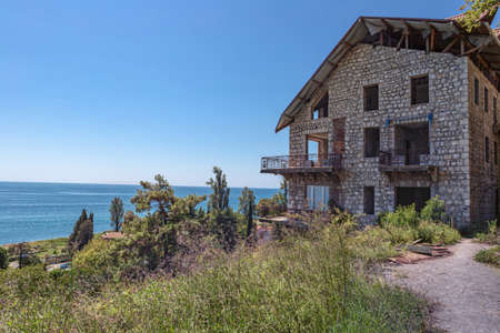 View from central street of Gagra Town, July of 2018, Abkhasia.の写真素材