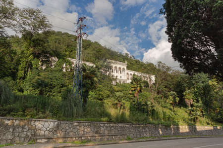 View from central street of Gagra Town, July of 2018, Abkhasia.のeditorial素材