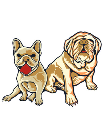 two dogs design vectorのイラスト素材