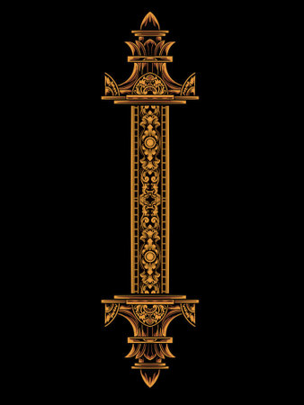 classic style ornament vector design for elements, editable colorsのイラスト素材