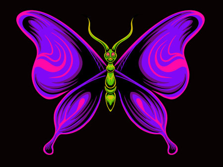 beautiful butterfly vector design for elements, color editableのイラスト素材
