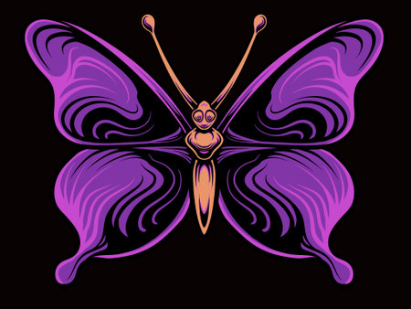 beautiful butterfly vector design for elements, color editableのイラスト素材