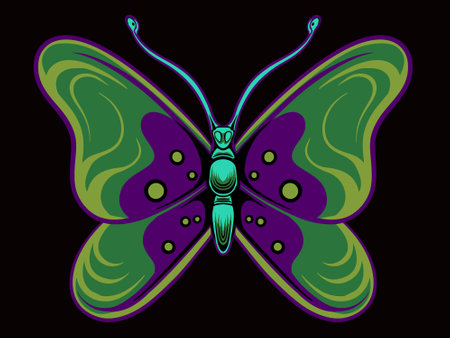 beautiful butterfly vector design for elements, color editableのイラスト素材