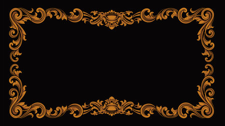 classic and luxury style wedding invitation vector designのイラスト素材