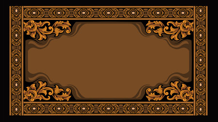 classic style frame vector design with fancy carved ornamentのイラスト素材
