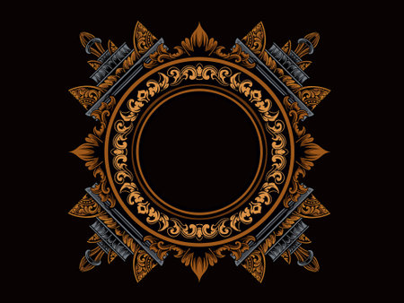 Beautiful carved decorative ornaments Vector design for elementsのイラスト素材