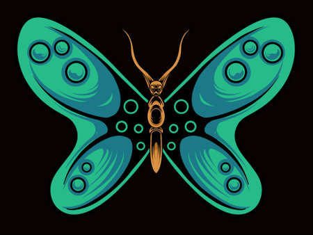 beautiful butterfly vector design for elements, color editableのイラスト素材