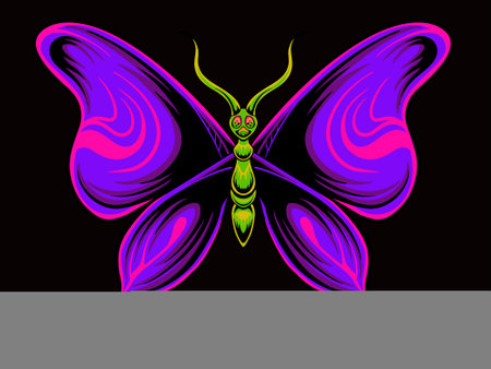 beautiful butterfly vector design for elements, color editableのイラスト素材