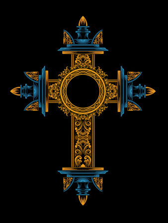 classic style christ cross vector design, editable colorのイラスト素材
