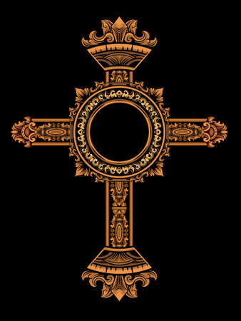 classic style christ cross vector design, editable colorのイラスト素材