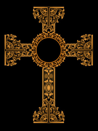 classic style christ cross vector design, editable colorのイラスト素材