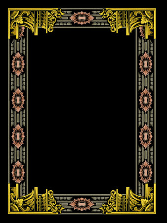 Luxury classic style engraved frame vector designのイラスト素材