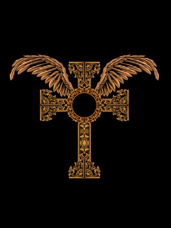 classic style christ cross vector design, editable colorのイラスト素材