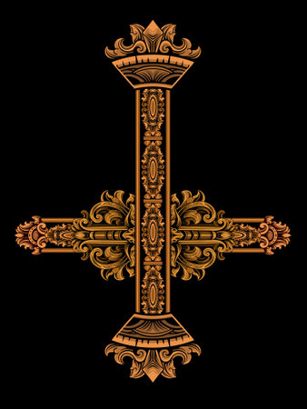 classic style christ cross vector design, editable colorのイラスト素材