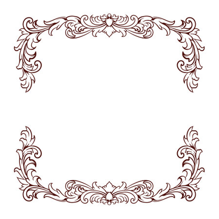Frame ornament vintage classic element decorationのイラスト素材