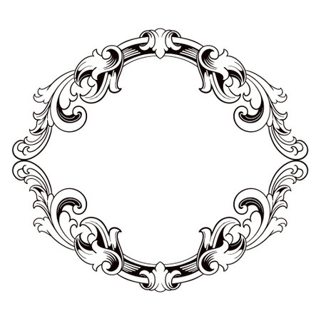 Frame ornament vintage classic element decorationのイラスト素材