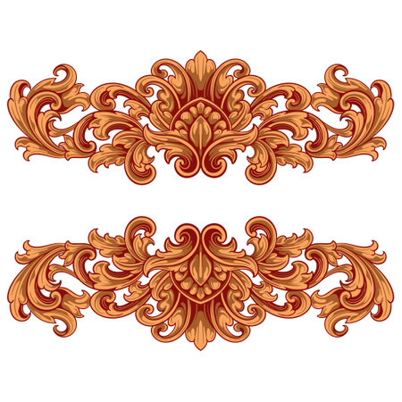 Frame ornament vintage classic element decorationのイラスト素材