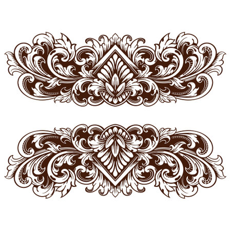 Frame ornament vintage classic element decorationのイラスト素材