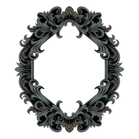 Frame ornament vintage classic element decorationのイラスト素材